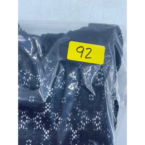 AB Studio Women's Black White Lace Top Shirt Size Small Casual Fun Short Sleeves - Picture 9 of 10